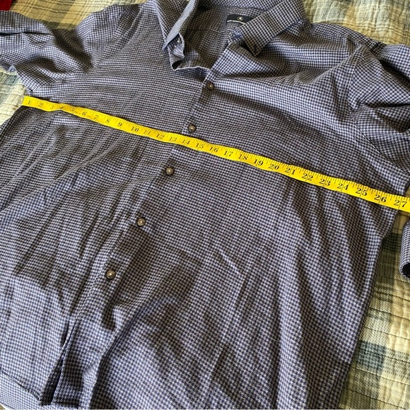 Hart Schaffner Marx Plaid Dress Shirt Button Down Collared Long Sleeve Blue Gray - Picture 7 of 8